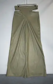 NWT PRETTY LITTLE THINGS FLARE LEG‎ Tan Faux Leather Pants…Size US 10