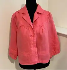 Women’s Jacket-size 10-Linen-Coral 