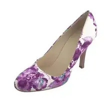 Burberry floral purple 4 inch heel Italian made leather sole 40.5 or 10.5