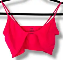 SKIMS NWOT Neon Pink Micro Cording V-Crop Soft Stretchy Bralette Bra Small