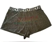 Juicy Couture  Women's Gray Embellished Logo Casual Shorts Elastic Waistband