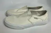 Vans off the wall all white slip on sneakers women’s size 7.5