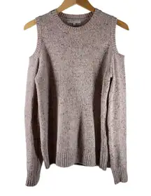 Rebecca Minkoff Blush Confetti Merino Wool Cold Shoulder Sweater Size Small