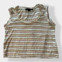 Veronica Beard Jeans Arion Striped Linen‎ Muscle Tee Size S