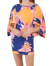 Trina Turk Tropical Floral Swim Tunic Women's Bathing Suit Coverup Size Medium