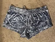 Xhilaration blue velvet drawstring pajama shorts size medium