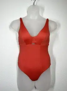 Sea Level One Piece Swimsuit Macrame Detail Size 4 D/ DD Cup Orange