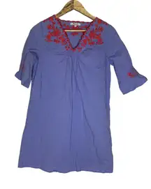 Madewell Embroidered Breeze Dress Womens Xs‎ Blue CP0510