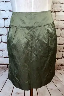NWT‎ Cinq a Sept Green Metallic Sheel Pencil Skirt