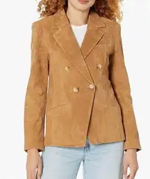 Blank NYC Pecan Brown Suede Blazer Size Small NWT Chic Fall Ready Leather Jacket