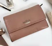 Kate‎ Spade Blush Pink Neutral Leather Tri-Fold Wallet