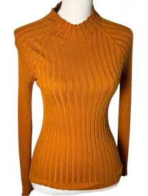 Sezane Charly Ribbed Jumper in ochre merino wool S