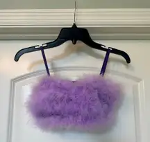Adorable Boa Feather Crop Top! 💜 