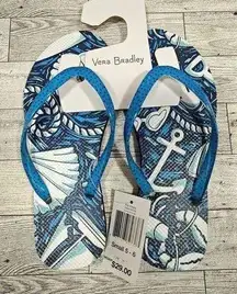 Vera Bradley Shore Enough Flip Flops Small Size 5-6 Sandals New With Tag