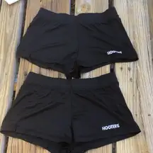 B20 Bundle of 2 Super Sexy Hooters Girl Worn Shorts Stretchy Black Size Medium