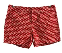 Tommy Hilfiger Women Red White Hexagon Print Tailored Shorts Size 4