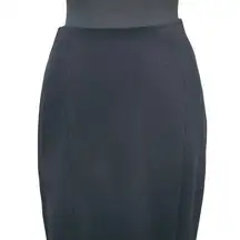 Cache Black Bi Stretch Back Zipper Skirt New Body Sculpting 8.5" Vent NWT $98