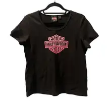 VTG Y2K 2005 Harley Davidson Glitter Logo T-Shirt Size 2XL Peoria Arizona Biker