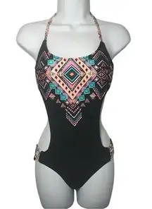 OP Aztec Print Design One Piece Monokini Swimsuit Sz M Junior