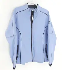 FootJoy Dryjoys Full Zip Golf Jacket Windbreaker Blue Ironwood CC‎ Women's Large
