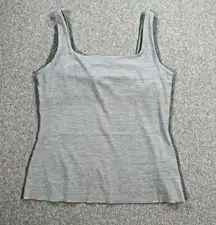 Nike  Dri-Fit Gray Tank Top Women's Medium Square Neck Shelf Bra Yoga Workout