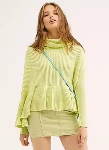 Free People NWT  Layer Cake Key Lime sweater