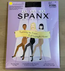 SPANX All The Way Tummy to Toes Full Length Hose Size E Black Pantyhose
