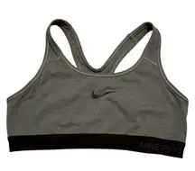 Nike Pro Dri- Fit Sports Bra Grey Black Medium