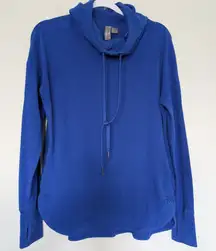 Sweaty Betty Cobalt Blue Women's Cowl Neck Hoodie Sweater Sz S