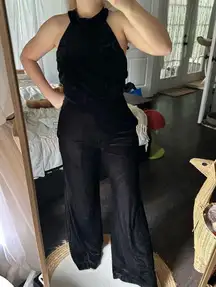 Misa Women’s Medium Black Velvet Xandra Jumpsuit