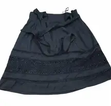 Francesca’s Blue Rain black dainty crochet skirt