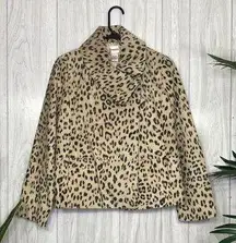 NEW Chicos Animal Print Genuine Leather Jacket size 0 (S Small) NWT