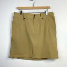 LRL Tan Khaki Safari Cargo Classic Utility Skirt women 14P 14 P new