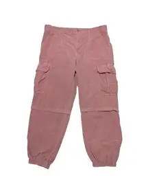 American Eagle Outfitters Super High Rise Baggy Joggers Corduroy Pink Womens 16