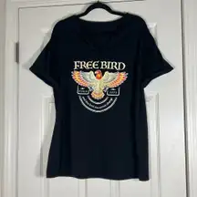 Lynard Skynyrd Free Bird Inspired Cuffed Sleeve Graphic Tee Size XXL