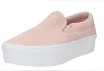 New Women Vans Classic Slip On Rose Light Pink Platform Shoes Size 10.5