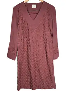Wrap London‎ Embroidered Linen Blend Long Sleeve V-Neck Dress 2