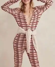 NWT Free People Intimately Free Home Alone Long Johns In Neutral Combo