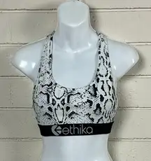 Ethika White and Black Print Sports Bra size M