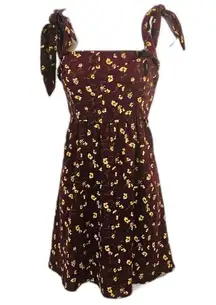 Womens Knot Sleeve Flare Dress Night Burgundy Juniors Size XS