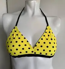 Op yellow polka dot bikini halter top XL