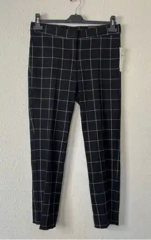 Amanda + Chelsea Alex Modern Fit Ankle Pants NEW Plaid Size 6 Black