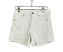 American Eagle Super High Rise Shortie 8 White Denim