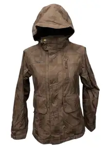 Sims Snowboard Ski Jacket Hood Winter Size Small Brown With Green Lining
