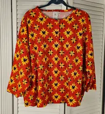 NWOT‎ Disney Parks Womens Orange Morocco Pavillion Mickey Mouse Flower Top 3X