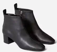 EVERLANE | Black Day Boot Inside Zipper Ankle Bootie Leather | Size 8.5