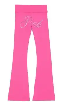 Y2K Victoria’s Secret PINK VS Bling Cotton Foldover Flare Leggings
