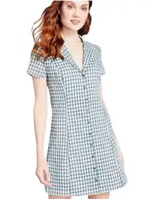 Modcloth Daytime Dynamo Shirt Dress in Green Gingham