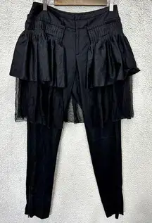 Vera Wang skirted pants 8 black wool fairy goth grunge ren faire boho witchy y2k