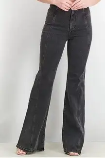 Free People We The Free Florence Flare Black Vintage Style Jeans Size 30